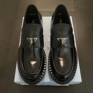 Prada Chocolate Brushed Leather Loafer